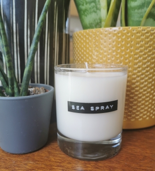 Malachite Candles vegan soy wax scented candles Sea Spray grassy florals with musky undertones